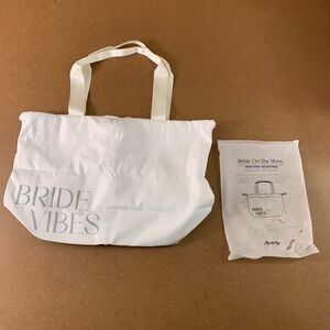 Miss To Mrs Large White Bride Vibes Bucket Bag NWT